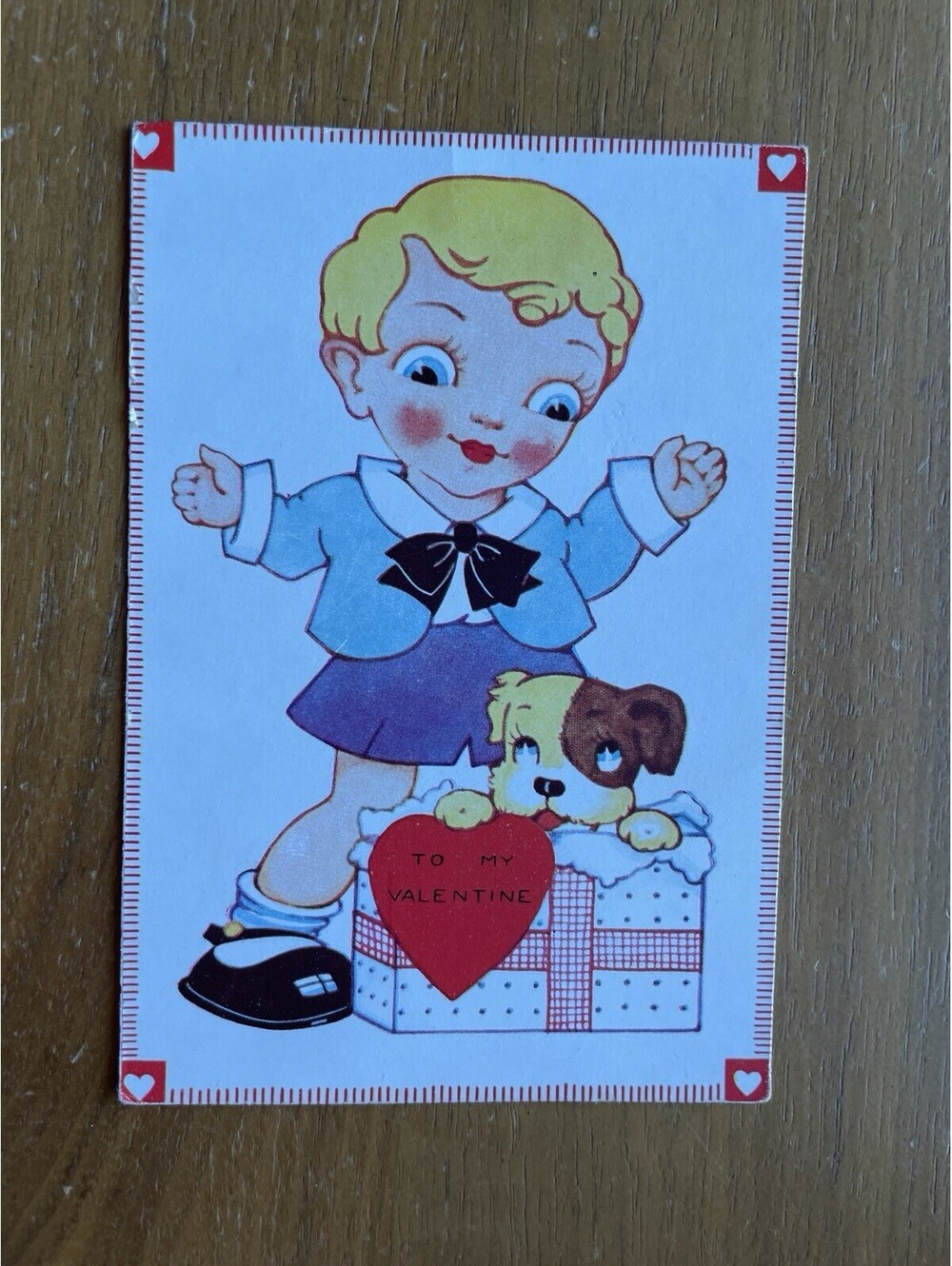 Valentine Card To My Valenitine Little Boy With Dog Gift Valentine's Day Card
